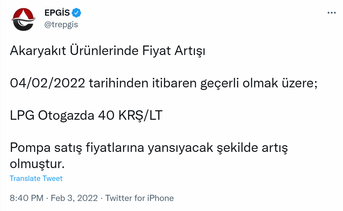 Son Dakika LPG Ye Bir Zam Daha Geldi Finans 7