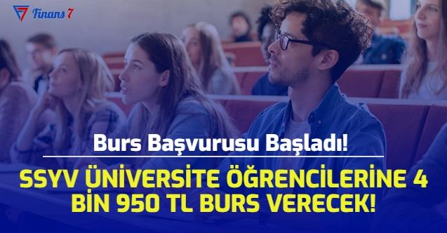 Burs Başvurusu Başladı SSYV Üniversite Öğrencilerine 4 Bin 950 TL Burs