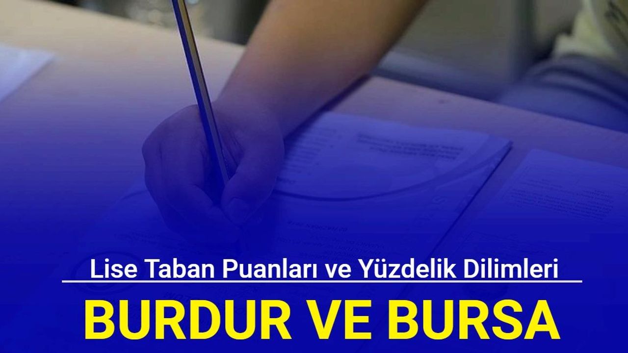 2024 LGS: Burdur, Bursa liseleri taban puanları, kontenjanları ve yüzdelik dilimleri