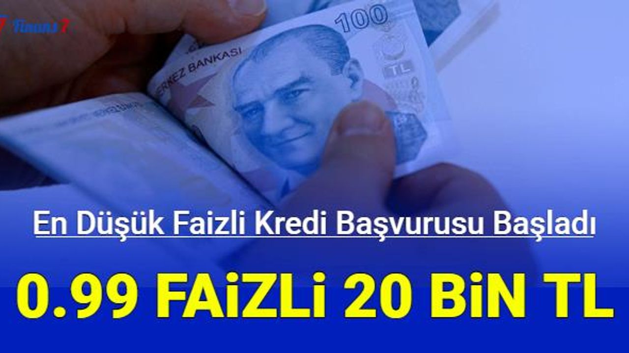En uygun faizli kredi başvurusu başladı: 0.99 faizli 20 bin TL