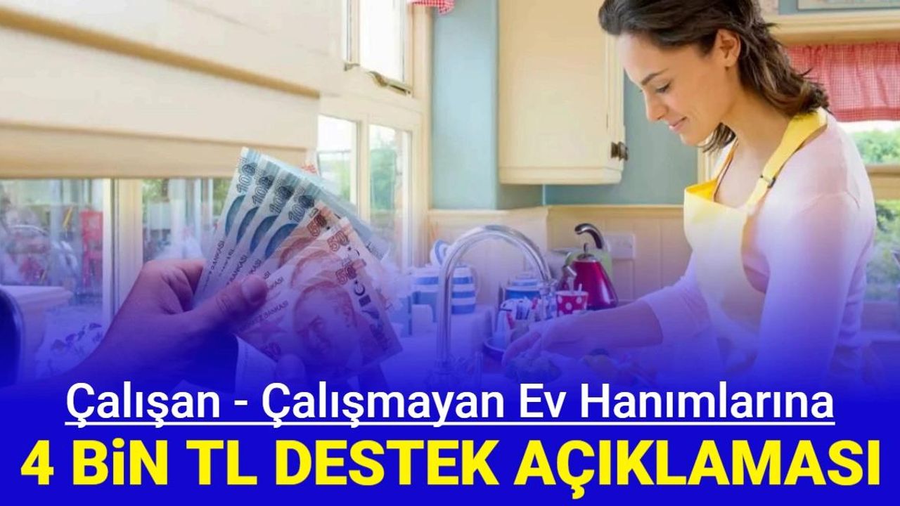 Ev hanımlarına 4 bin TL yardım başvurusu: İşte kadinlara 4000 lira destek sosyal yardım başvuru hizmeti e-devlet 2023