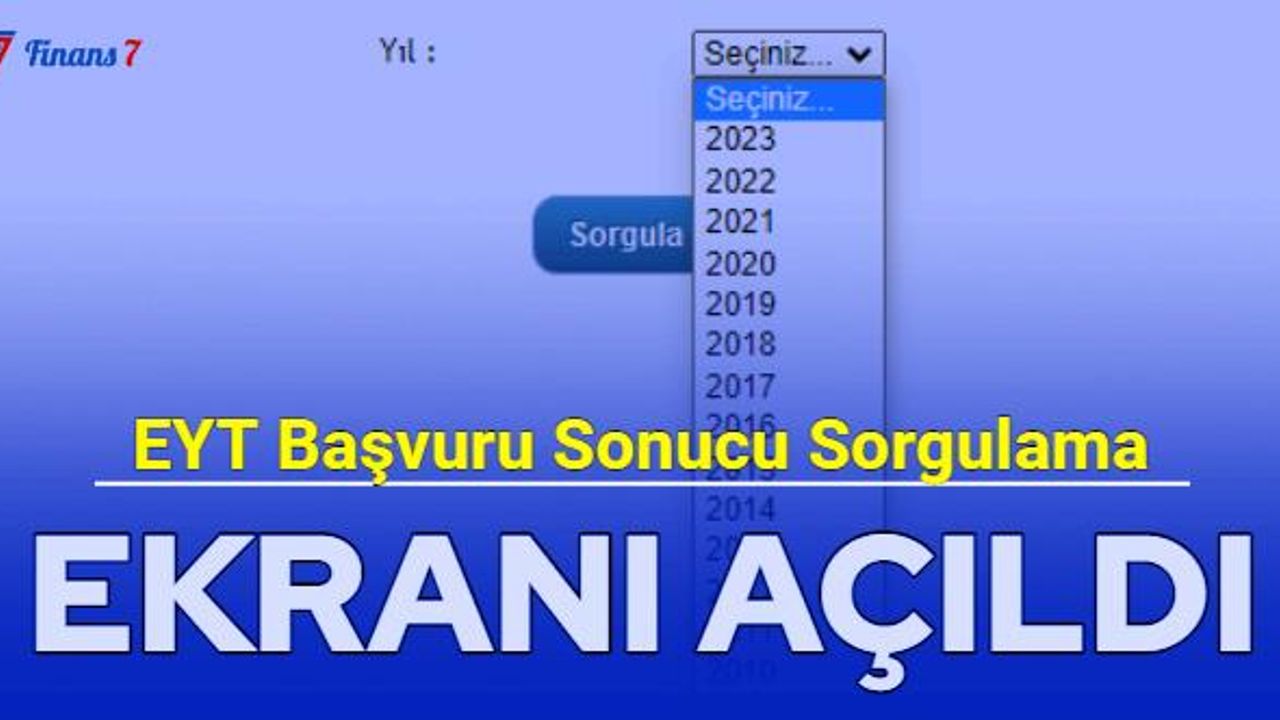 EYT başvuru sonucu sorgulama ekranı açıldı