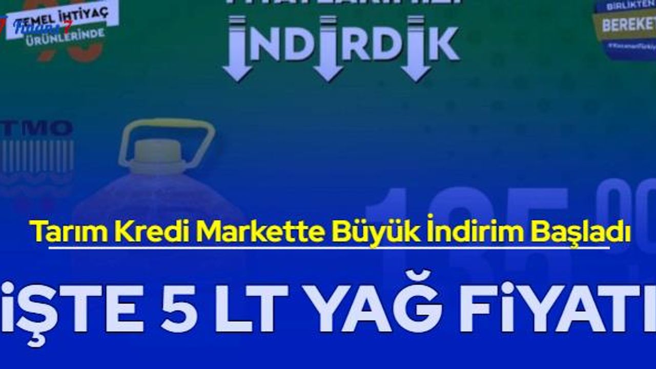 Tarım Kredi marketlerde büyük indirim: İşte TMO 5 lt ayçiçek yağı ve 5 kg toz şeker fiyatı
