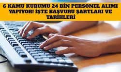 6 Kamu Kurumu 24 Bin Personel Alımı Yapıyor! İşte Başvuru Şartları ve Tarihleri