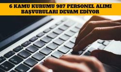 6 Kamu Kurumu 987 Personel Alımı Başvuruları Devam Ediyor