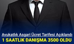 Avukatlık asgari ücret tarifesi açıklandı: 1 saatlik danışma 3500 TL oldu