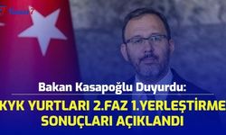 Bakan Kasapoğlu Duyurdu: KYK Yurtları 2. Faz 1. Yerleştirme Sonuçları Açıklandı