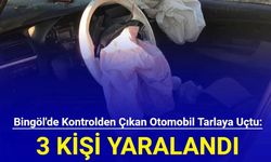 Bingöl'de kontrolden çıkan otomobil tarlaya uçtu: 3 kişi yaralandı