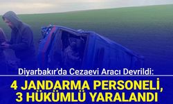 Diyarbakır'da cezaevi aracı devrildi: 4 jandarma personeli ve 3 hükümlü yaralandı