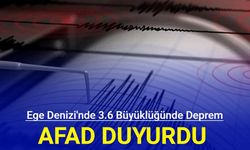 Ege Denizi'nde 3.6 büyüklüğünde deprem
