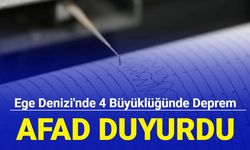 Ege Denizi'nde 4 büyüklüğünde deprem meydana geldi