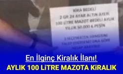 En ilginç kiralık ilanı: Ayda 100 litre mazota kiralık dükkan