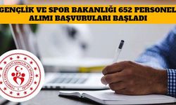 Gençlik ve Spor Bakanlığı 652 Personel Alımı Başvuruları Başlıyor