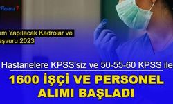 Hastanelere KPSS'siz ve 50-55-60 KPSS ile 1600 personel alımı başladı: İşte kontenjan dağılımı ve başvuru 2023