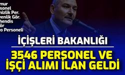 İçişleri Bakanlığı 3546 İşçi ve Personel Alımı İlanı Yayımlandı (112 Çağrı Merkezi, Nüfus Müdürlüğü)