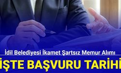 İdil Belediyesi ikamet şartsız memur alım ilanı geldi: İşte başvuru tarihi 2024