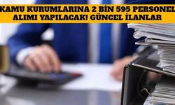 Kamu Kurumlarına 2 Bin 595 Personel Alımı Yapılacak! Güncel İlanlar