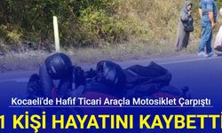 Kocaeli'den son dakika: Hafif ticari araçla motosiklet çarpıştı