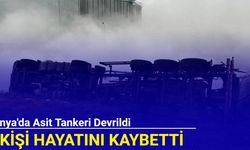 Konya'da asit tankeri devrildi: 1 kişi hayatını kaybetti