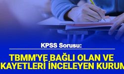 KPSS'de Soruldu: TBMM'ye Bağlı Olan ve Şikayetleri İnceleyen Kurum Hangisidir? İşte Cevap