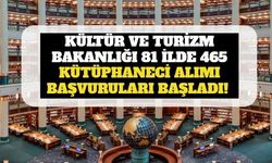 Kültür ve Turizm Bakanlığı 81 İlde 465 Kütüphaneci Alımı Başvuruları Başladı! İşte Başvuru Ekranı