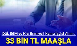 Maaş 33 bin TL: DSİ, EGM ve Kıyı Emniyeti kamu işçisi alımı yapacak 2024