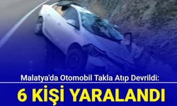 Malatya'da otomobil takla atıp devrildi: 6 kişi yaralandı