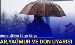 Meteoroloji'den bölge bölge kar, yağmur ve don uyarısı