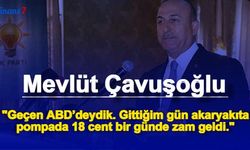 Mevlüt Çavuşoğlu: "Geçen Amerikadaydık, Benzine Bir Günde 18 Cent Geldi"