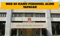 MSB 80 Kamu Personel Alımı Yapacak