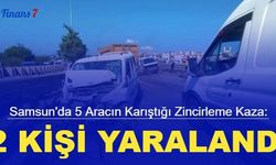 Samsun'da 5 aracın karıştığı zincirleme kaza: 2 kişi yaralandı