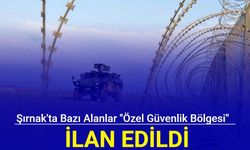 Şırnak'ta bazı alanlar "özel güvenlik bölgesi" ilan edildi