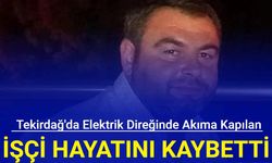 Tekirdağ'da elektrik direğinde akıma kapılan işçi, hayatını kaybetti