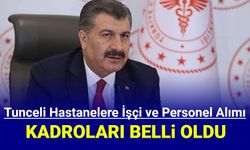 Tunceli Sağlık Bakanlığı hastanelere personel ve işçi alımı kadro branş dağılımı belli oldu 2024