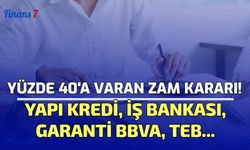 Yüzde 40'a Varan Zam Kararı! Yapı kredi, İş Bankası, Garanti BBVA,TEB...