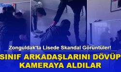 Zonguldak'ta Lisede Skandal Görüntüler! Sınıf Arkadaşlarını Dövüp Kameraya Aldılar