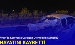 Aydın'da kamyonla çarpışan otomobilin sürücüsü hayatını kaybetti