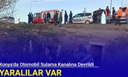 Konya'da otomobil sulama kanalına devrildi: Yaralılar var