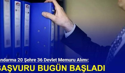 Jandarma 20 şehre 36 devlet memuru alım ilanı geldi: Başvuru bugün başladı 2024