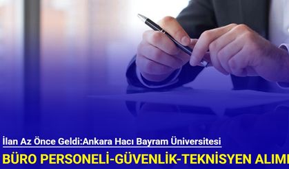 Ankara Hacı Bayram Üniversitesi 26 personel alımı yapacak