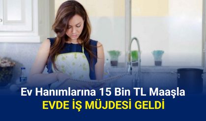 Ev hanımlarına 15 bin TL maaşla evde iş