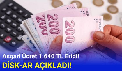 Asgari ücret 1.640 TL eridi