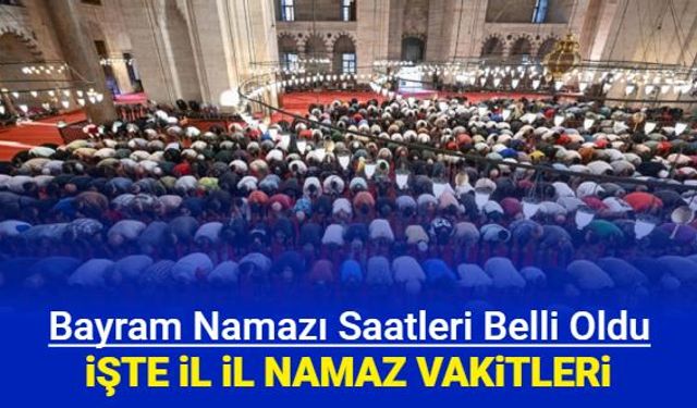 Kurban Bayramı namaz vakitleri 2024