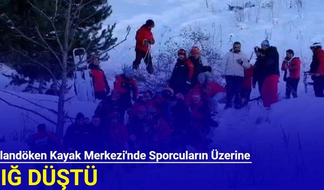 Palandöken Kayak Merkezi'nde sporcuların üzerine çığ düştü